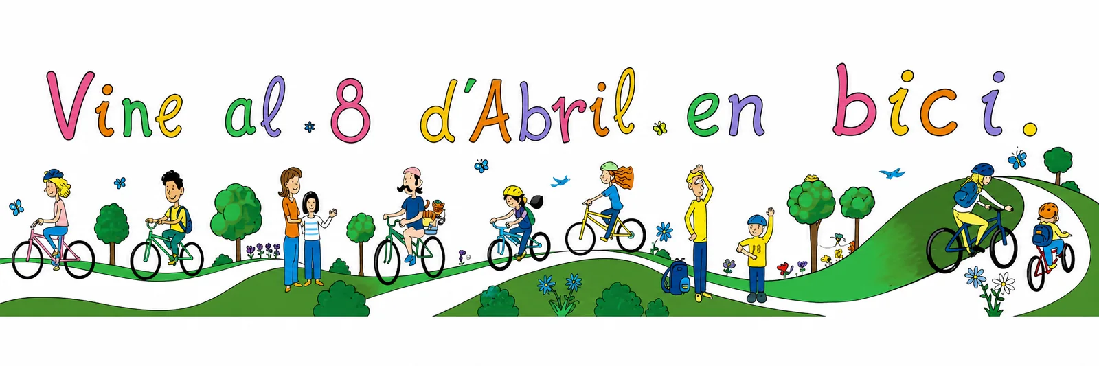 Vine al CEIP 8 d'Abril en bici · Ven al CEIP 8 de Abril en bicicleta