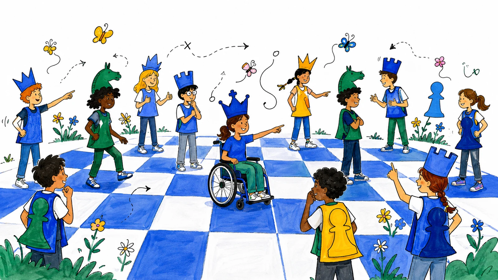 Partida d’escacs humans accessible