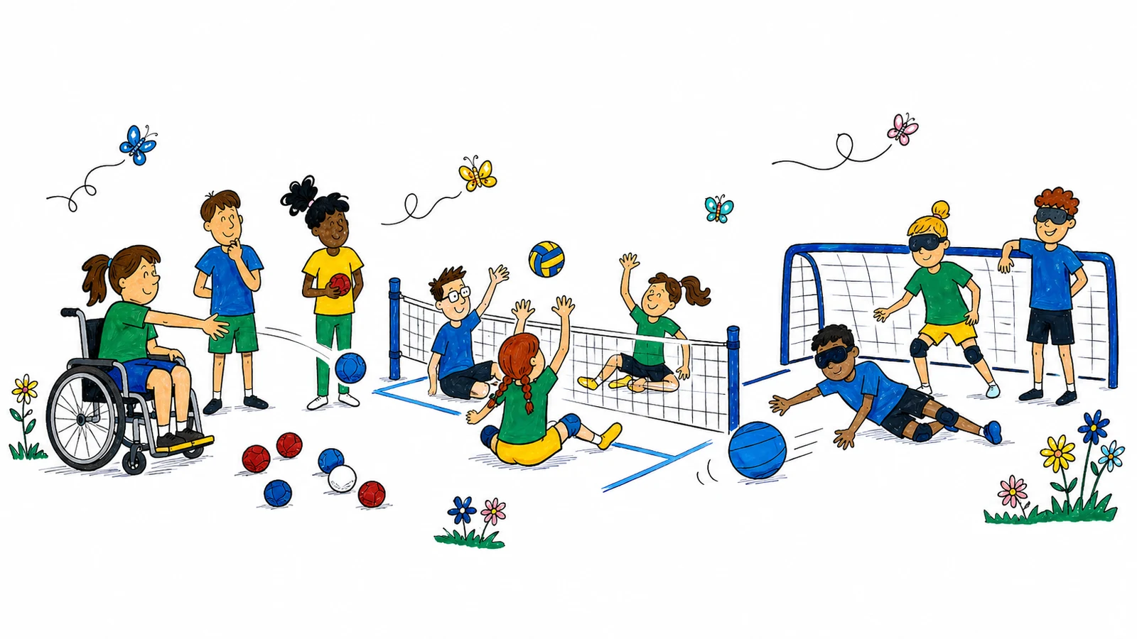 Boccia, voleibol assegut i goalball